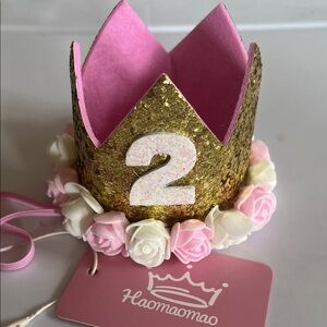 2 Year Girl Birthday Crown or Treat Cup New